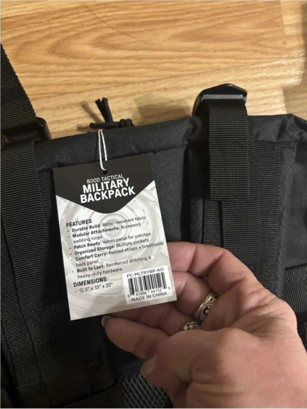 First Class Tactical Black Men’s Backpack